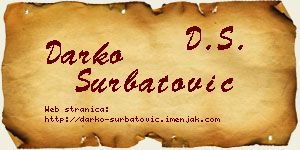 Darko Šurbatović vizit kartica